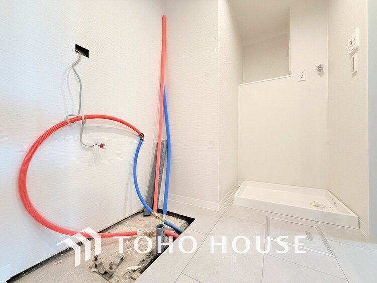 洗面 清潔感のある洗面室で朝の身支度を