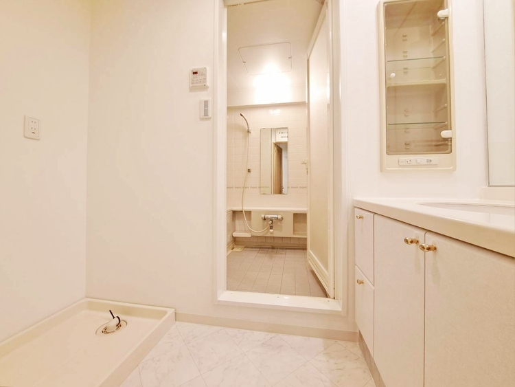 洗面 清潔感と心地よさを重視した、上質感漂うパウダールーム。