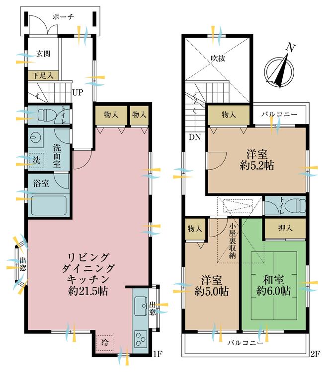 間取り ３ＬＤＫ、土地面積１１０．４５平米、建物面積９８．５３平米