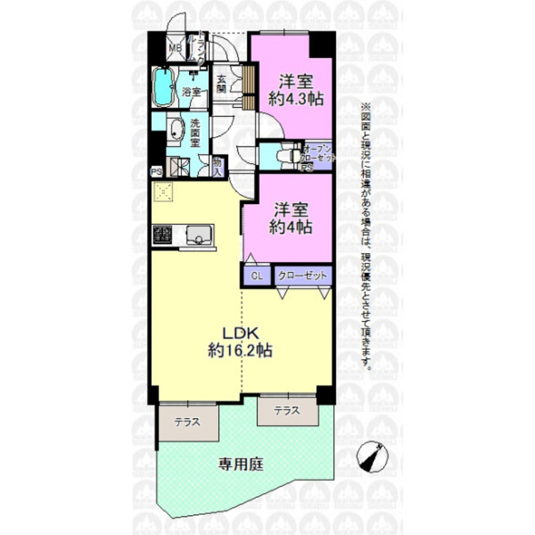間取り 空室ですのでお気軽にご見学出来ます！