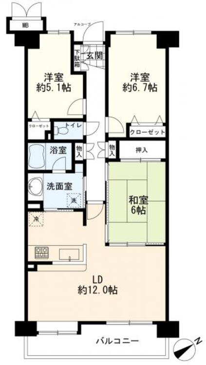 間取り 間取図　3LDK