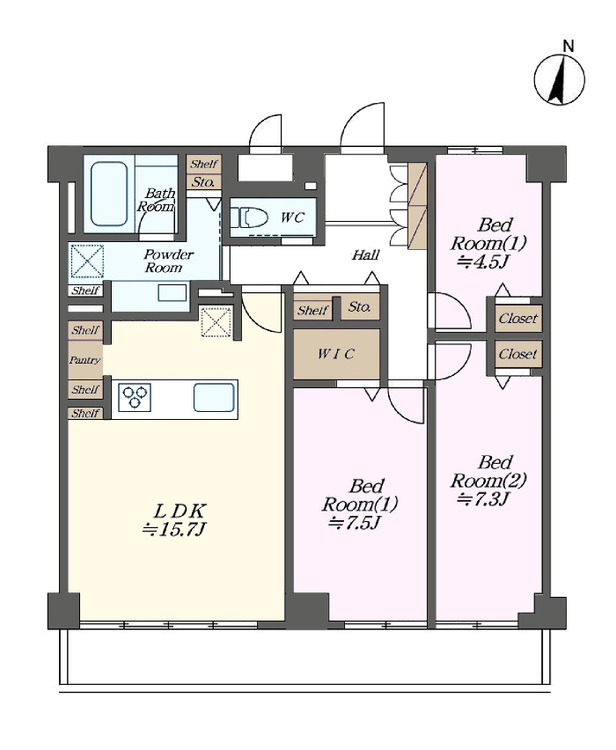 その他 3LDK、専有面積84.6m2、バルコニー面積11.28m2