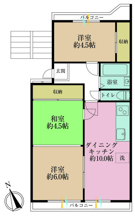 その他 3LDK、専有面積52.75m2、バルコニー面積8.75m2