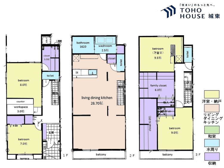 間取り ３ＳＳＬＤＫ、土地面積１２８．０５平米、建物面積１９０．４５平米