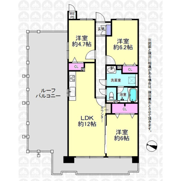 間取り 空室ですのでお気軽にご内覧出来ます！