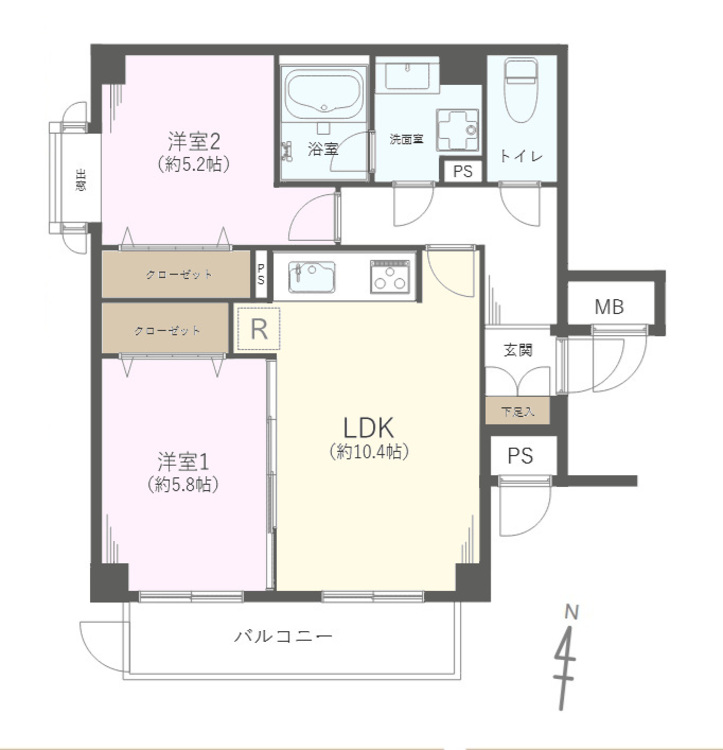 その他 2LDK、専有面積50.71m2