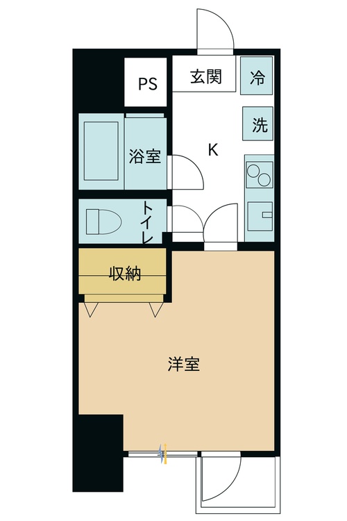 その他 1K、専有面積28.67m2、バルコニー面積1.67m2