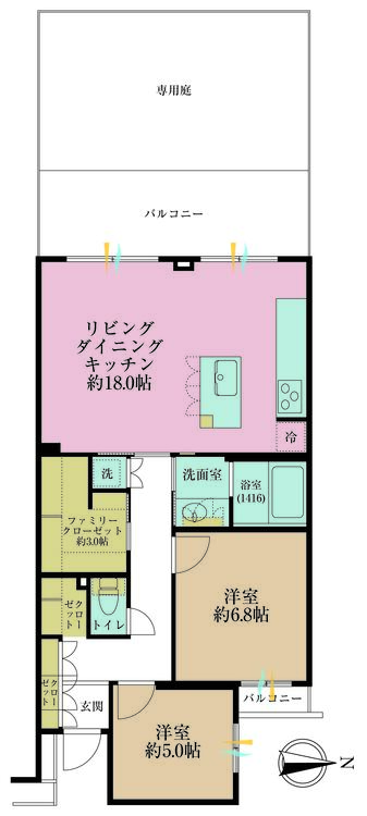 その他 2LDK+S（納戸）、専有面積70.17m2、バルコニー面積11.16m2