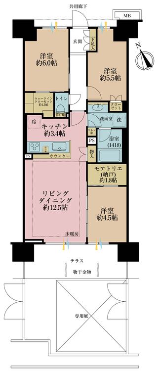 その他 2LDK+S（納戸）、専有面積72.27m2