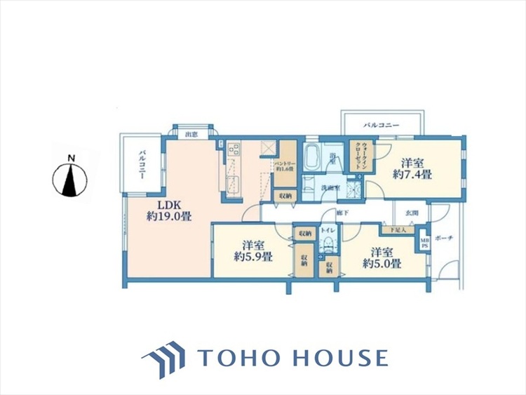 間取り ◆居心地のいい暮らし◆には欠かせない眩い採光。ゆったりとした幅の窓からこの空間に降り注ぐ採光が絶えない。明るいリビングこそ居心地のいい暮らしが待っているのだと思う。