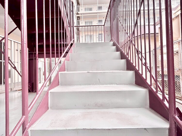 その他 共用部の階段です。明るく清潔に管理されています。