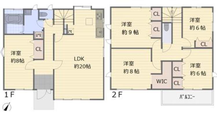 間取り 心落ち着く全居室6帖以上、穏やかな日々をお過ごしください。