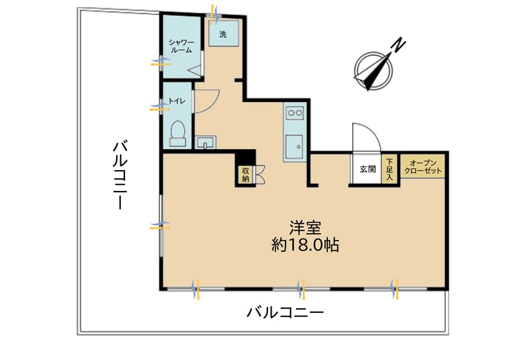 その他 専有面積41.47m2、バルコニー面積28.69m2