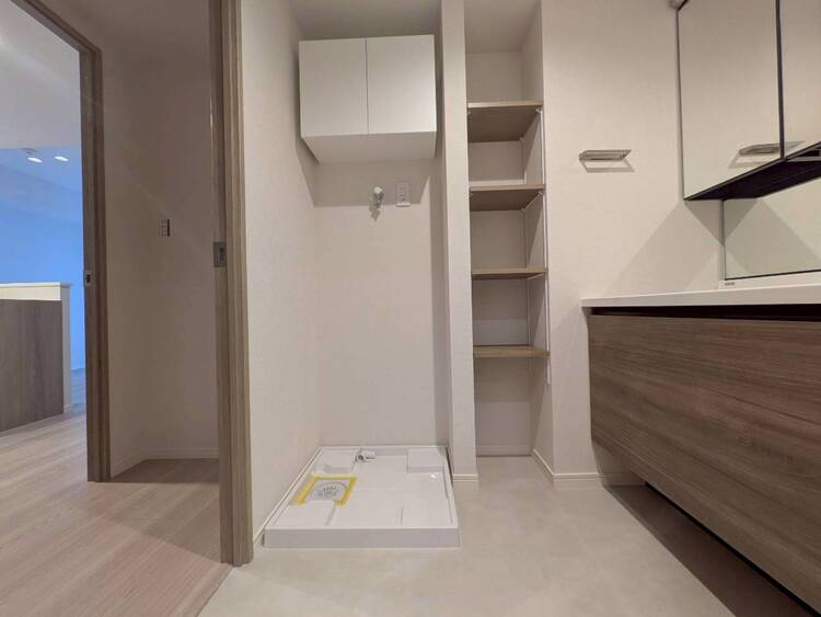 洗面 十分な広さの脱衣所。