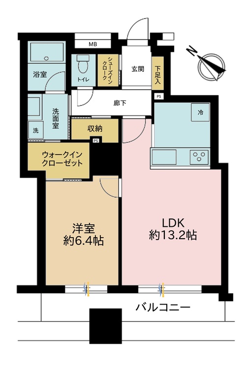 その他 1LDK、専有面積50.01m2、バルコニー面積7.57m2