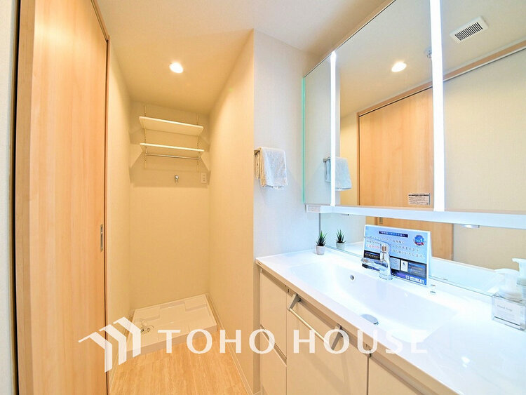 洗面 清潔感のある洗面室