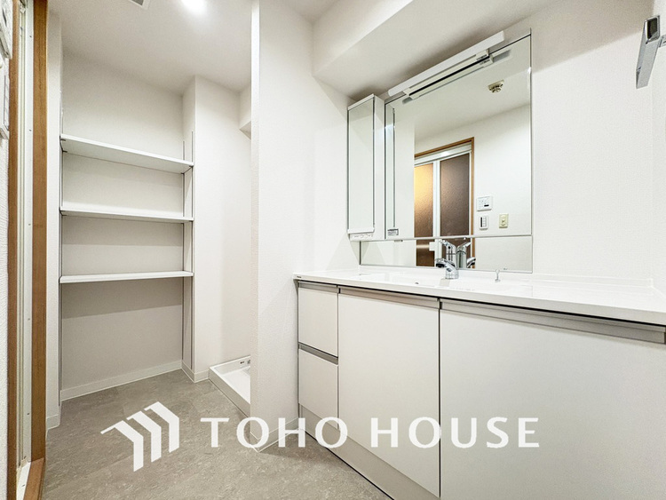 洗面 清潔感のある洗面室