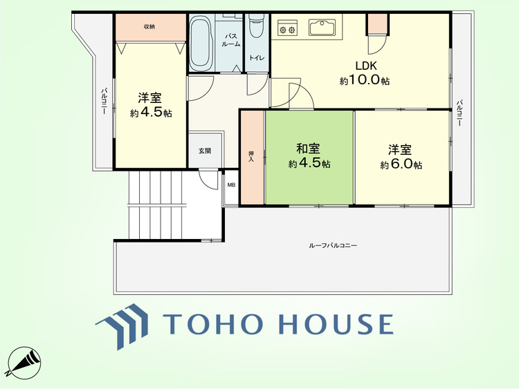 間取り 3LDK　専有面積52.75平米