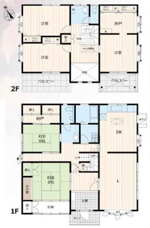間取り 落ち着きのある和室で心豊かな暮らしを、玄関口には吹き抜けもあり明るく開放的な感じのお家です