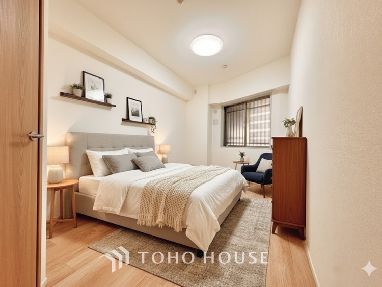 内装 ＊配置してある家具や小物はCGによるイメージ画像です。寝室は一日の疲れを癒す大切な空間。快適で落ち着けるおすすめの間取りです。