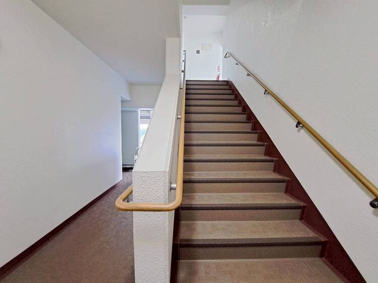 その他 共用部の階段です。明るく清潔に管理されています。