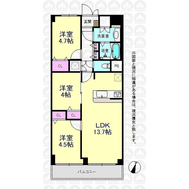 間取り 空室ですのでお気軽にご内覧出来ます！