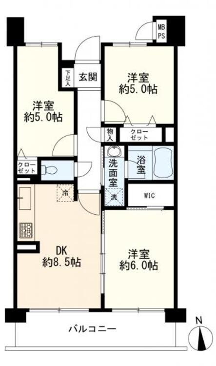 間取り 間取図　３ＤＫ