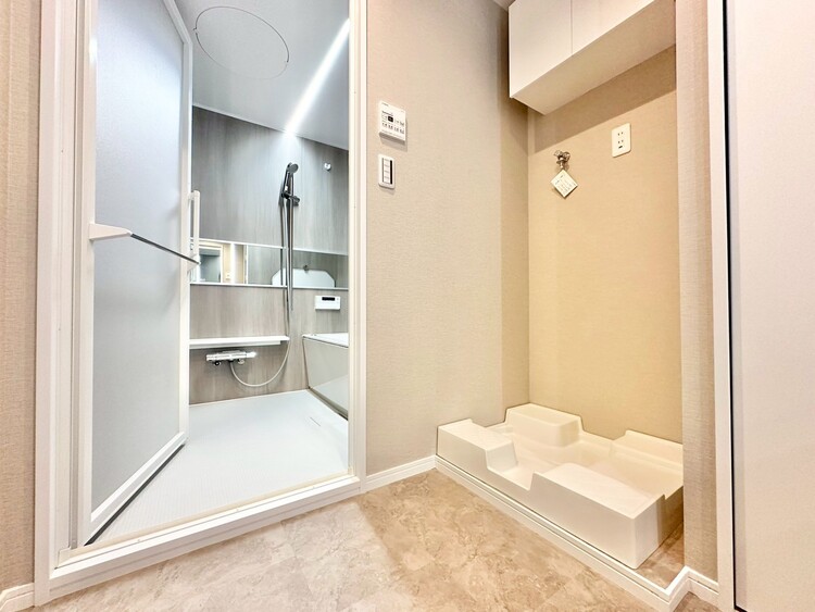 洗面 十分な広さの脱衣所。