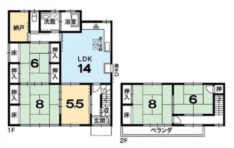 間取り 懐かしさと和を感じるお家です。ゆったりとした時が流れるような、心地よい住環境。