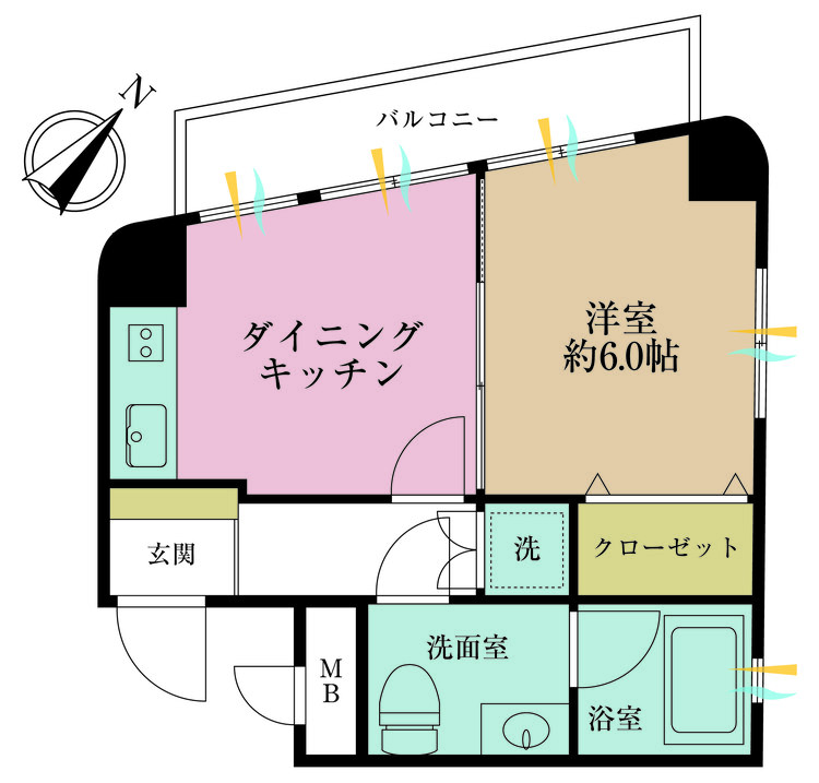 その他 1DK、専有面積31.81m2、バルコニー面積4.82m2