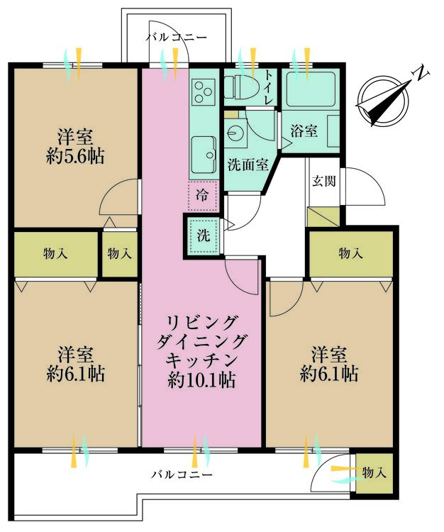 その他 3LDK、専有面積59.48m2