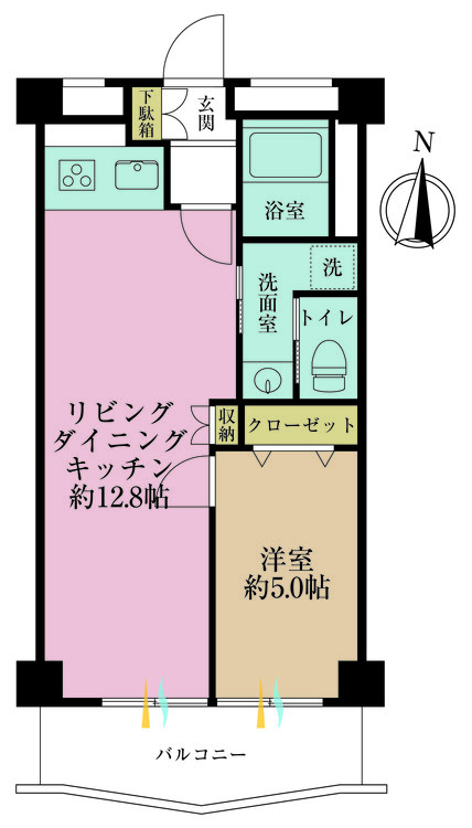 その他 1LDK、専有面積43.2m2、バルコニー面積6.28m2
