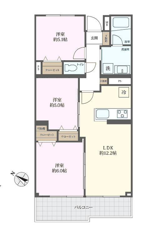 その他 3LDK、専有面積58.82m2