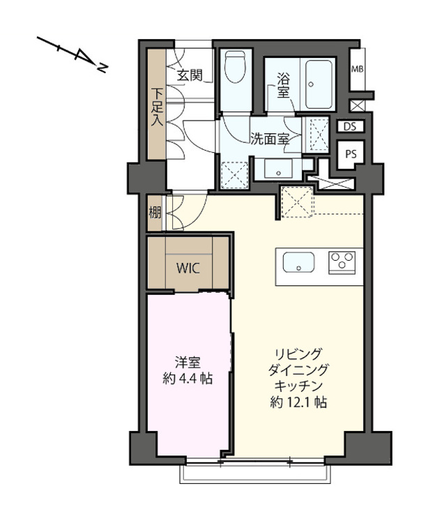 その他 1LDK、専有面積45.08m2