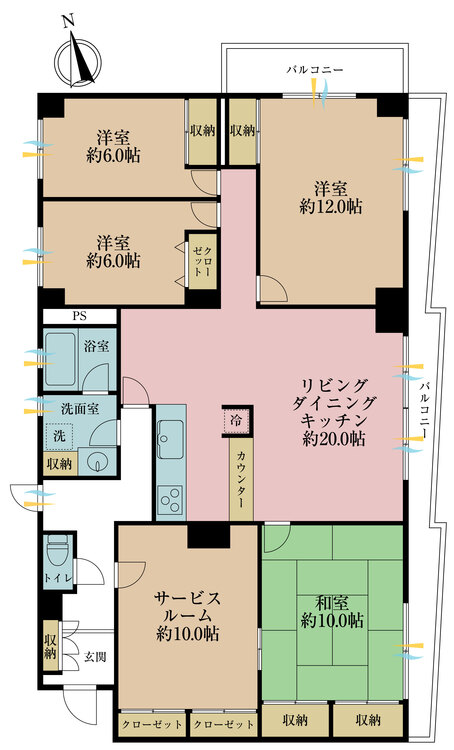 その他 4LDK+S（納戸）、専有面積137.77m2、バルコニー面積12m2