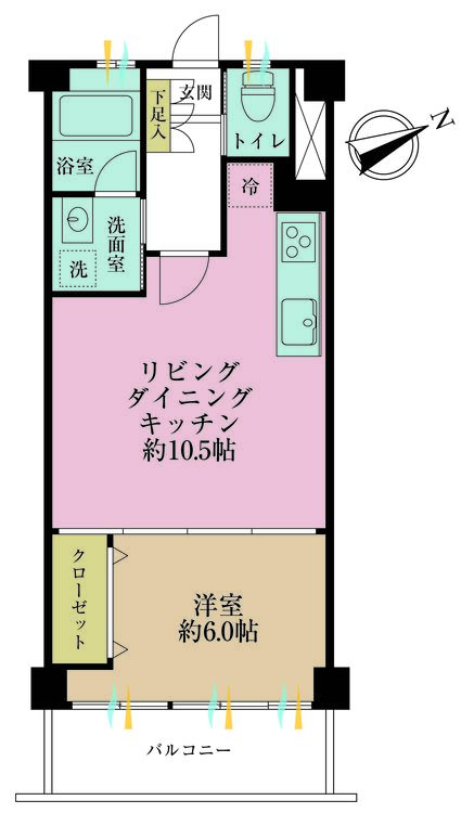 その他 1LDK、専有面積50.76m2、バルコニー面積7.04m2
