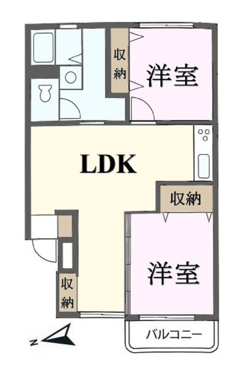 その他 2LDK、専有面積56.05m2、バルコニー面積2.4m2