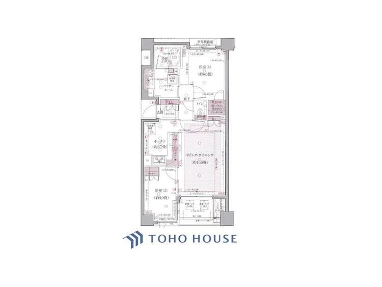 間取り ◆居心地のいい暮らし◆には欠かせない眩い採光。ゆったりとした幅の窓からこの空間に降り注ぐ採光が絶えない。明るいリビングこそ居心地のいい暮らしが待っているのだと思う。