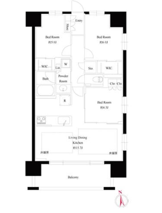 間取り 商店街迄徒歩2分！生活施設が整い利便性に優れた立地