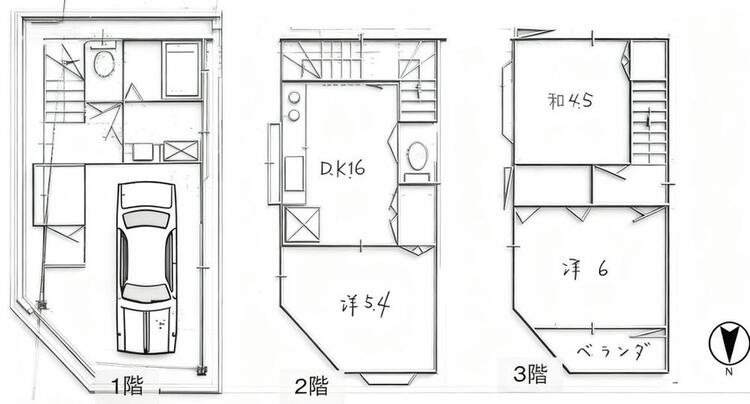 間取り ３ＬＤＫ、土地面積３５．１９平米、建物面積７４．０５平米