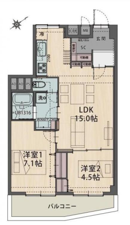 間取り 2LDK