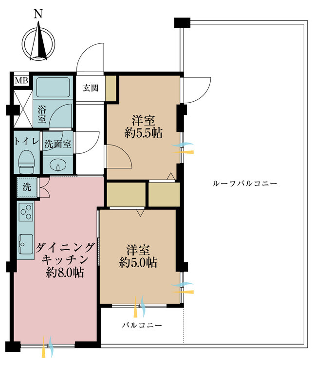 その他 2DK、専有面積50.22m2