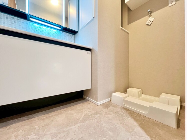 洗面 十分な広さの脱衣所。