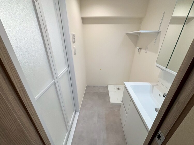 洗面 十分な広さの脱衣所。