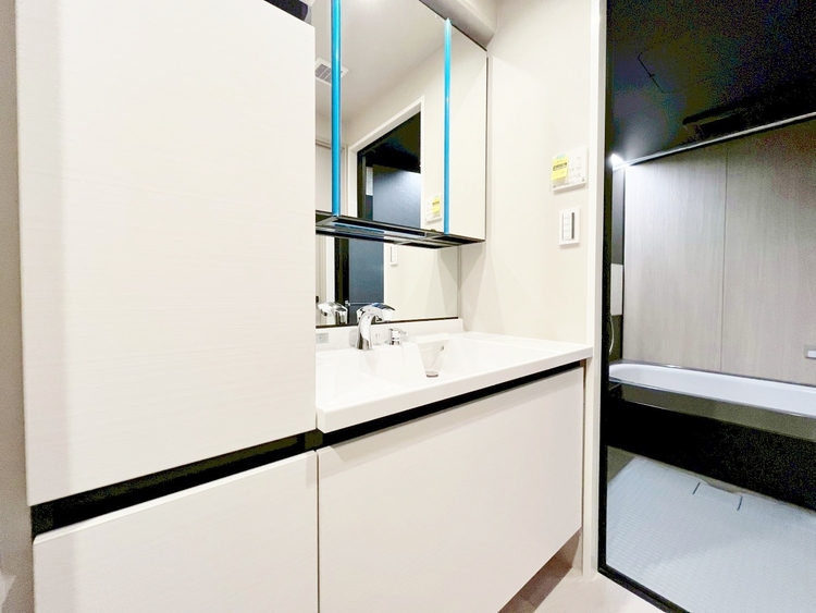 洗面 何かと物が増える場所だからこそ、スッキリと見映えの良い空間に。