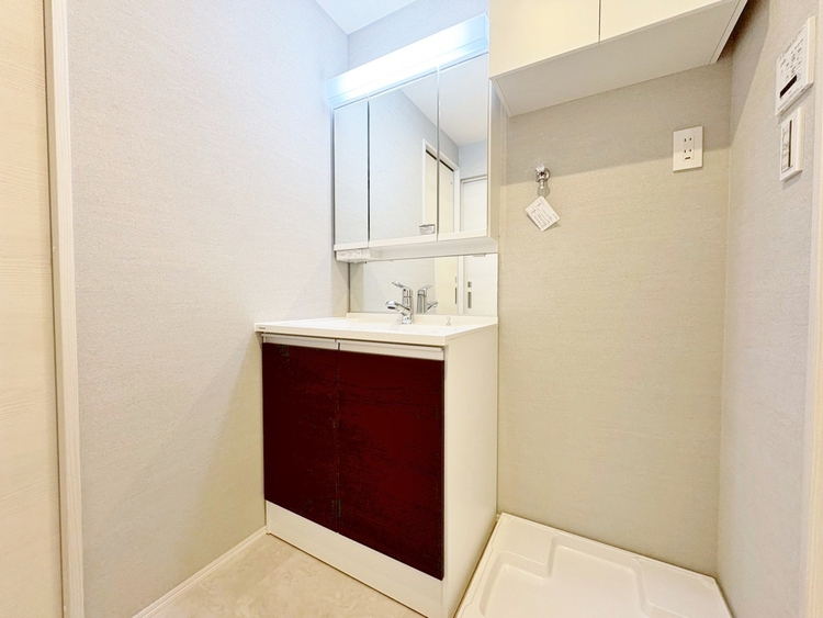 洗面 何かと物が増える場所だからこそ、スッキリと見映えの良い空間に。