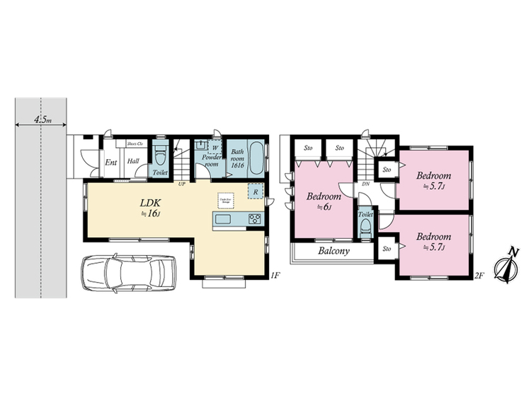 間取り テーマの統一されたこの住まいはすべてがお気に入りの空間となるでしょう。。