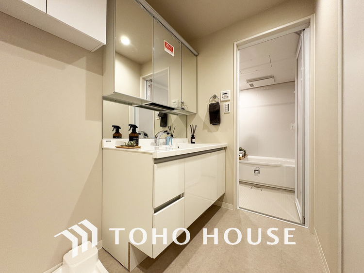 洗面 清潔感のある洗面室