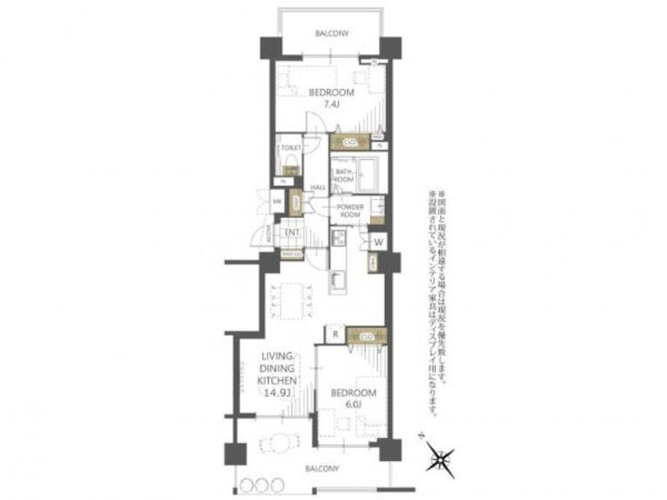 間取り 南西向きにつき日当たり良好の明るい住空間です！