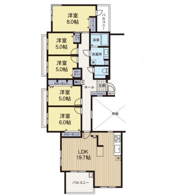 間取り 【間取図】表現された空間はたくさんの光を浴び、風を感じ、暮らしを豊かにしてくれます。家族の思い出を刻んでいきます。